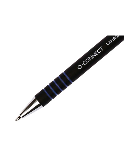 Boligrafo q-connect retractil con grip 0,7 mm color azul