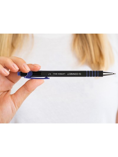 Boligrafo q-connect retractil con grip 0,7 mm color azul