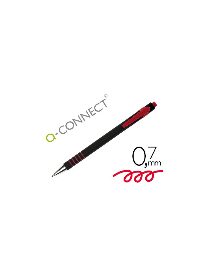 Boligrafo q-connect retractil con grip 0,7 mm color rojo Boligrafo q-connect retractil con grip 0,7 mm color rojo