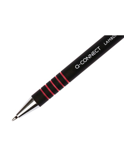 Boligrafo q-connect retractil con grip 0,7 mm color rojo