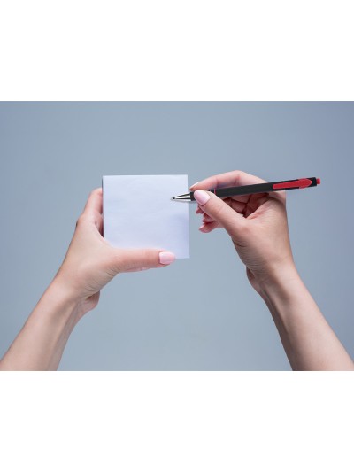 Boligrafo q-connect retractil con grip 0,7 mm color rojo