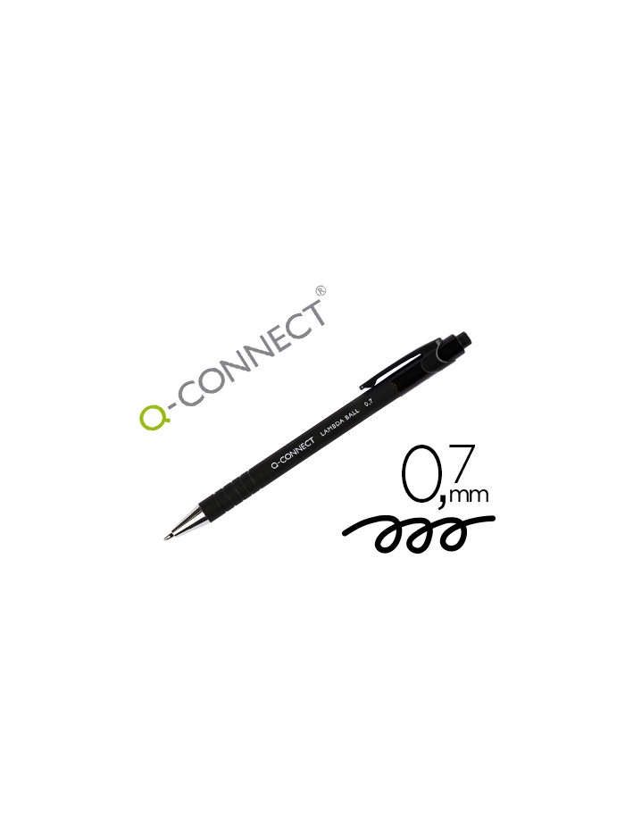 Boligrafo q-connect retractil con grip 0,7 mm color negro Boligrafo q-connect retractil con grip 0,7 mm color negro