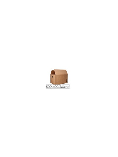 Caja para embalar q-connect americana con fondo automaticoy asas carton canal simple 5 mm color kraft 500x400x300 mm