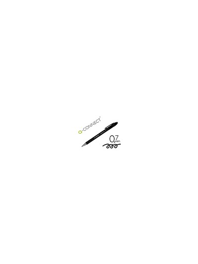 Boligrafo q-connect retractil con grip 0,7 mm color negro
