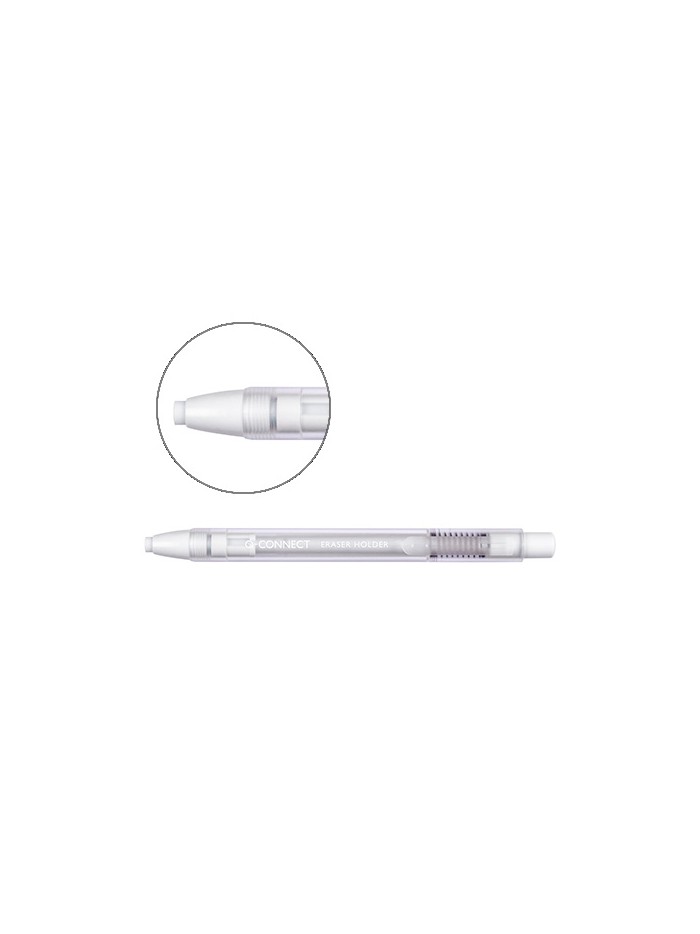 Portagomas q-connect con clip punta goma blanca redonda color blanco 5x90 mm Portagomas q-connect con clip punta goma blanca redonda color blanco 5x90 mm