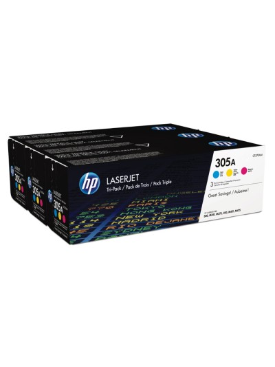 Toner hp 305a laserjet pro 300 / m351 / 400 / m451 / mfp m375 / mfp m475 pack color amarillo cian magenta 2600