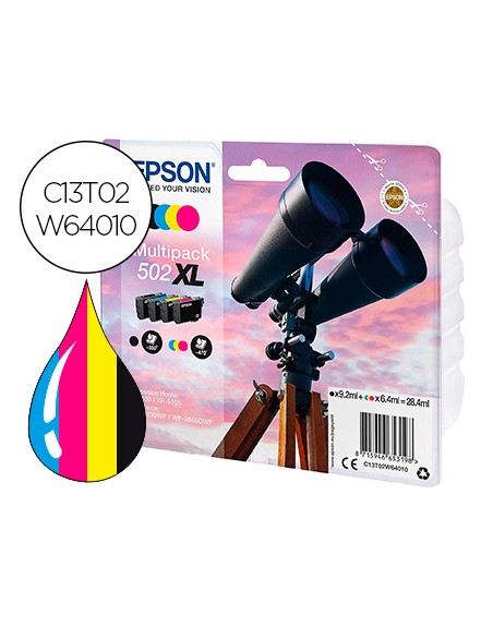 Ink-jet epson 502 xl xp-5105 multipack negro amarillo cian y magenta