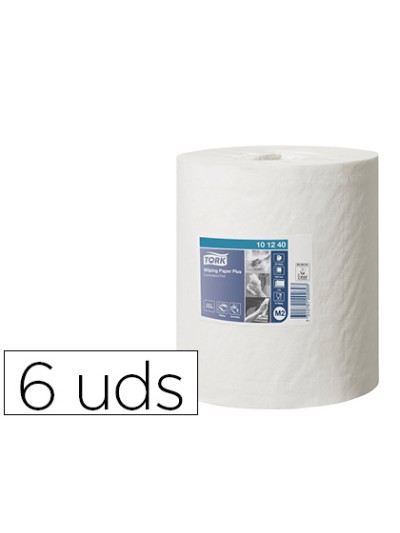 Papel secamanos tork extra ancho 215 mm largo 160 mt 2 capas para dispensador m2 paquete de 6 unidades