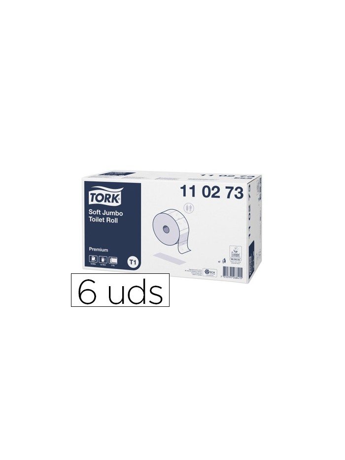Papel higienico tork jumbo suave 2 capas 360 mt para dispensador t1 paquete de 6 rollos Papel higienico tork jumbo suave 2 capas 360 mt para dispensador t1 paquete de 6 rollos