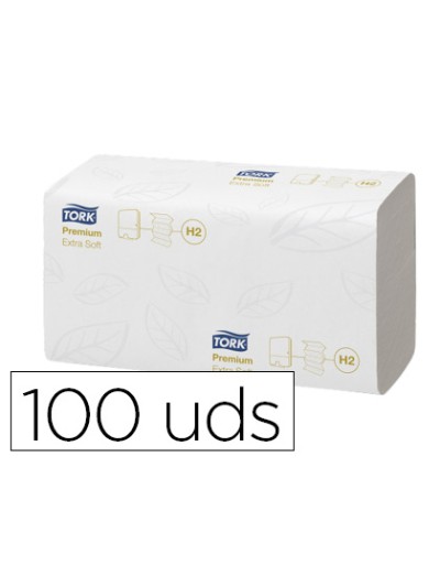 Toalla secamanos tork xpress extrasuave engarzada 2 capas 34x21,2 cm paquete de 100 unidades