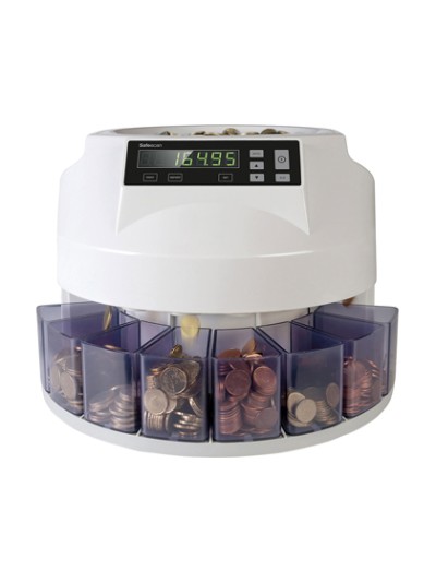 Contador y clasificador de monedas safescan 1250eur velocidad 200 monedas / minuto capacidad 500 monedas