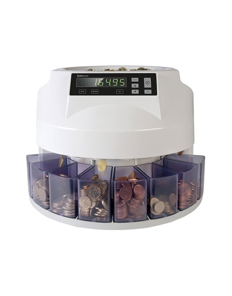 Contador y clasificador de monedas safescan 1250eur velocidad 200 monedas / minuto capacidad 500 monedas