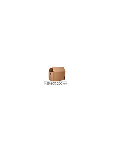 Caja para embalar q-connect americana con fondo automaticoy asas carton canal simple 5 mm color kraft 425x300x200 mm