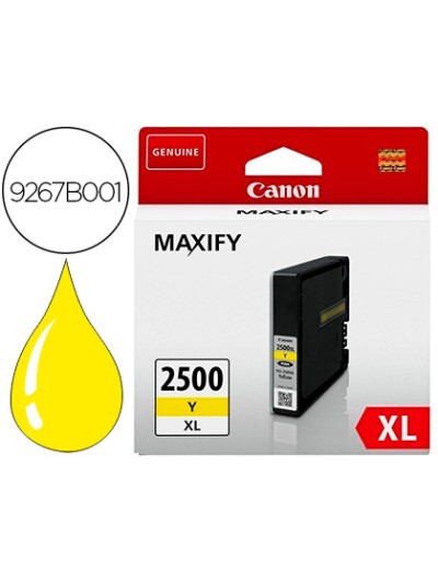 Ink-jet canon pgi 2500 xl maxify ib4050 / mb5050 / mb5150 / mb5155 / mb5350 / mb5450 amarillo 1520 paginas