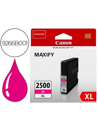 Ink-jet canon pgi 2500 xl maxify ib4050 / mb5050 / mb5150 / mb5155 / mb5350 / mb5450 magenta 1295 paginas