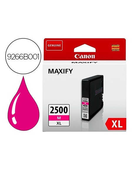 Ink-jet canon pgi 2500 xl maxify ib4050 / mb5050 / mb5150 / mb5155 / mb5350 / mb5450 magenta 1295 paginas