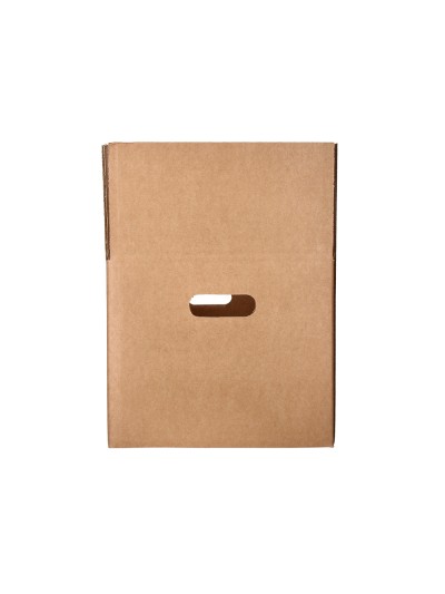 Caja para embalar q-connect americana con fondo automaticoy asas carton canal simple 5 mm color kraft 425x300x200 mm