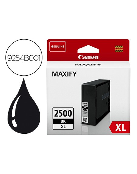 Ink-jet canon pgi 2500 xl maxify ib4050 / mb5050 / mb5155 / mb5350 / mb5450 negro 2500 paginas