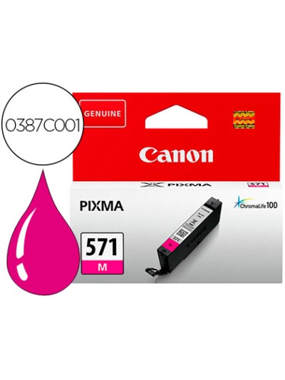 Ink-jet canon cli 571 pixma ts5051/ ts6050 / ts8051 / ts9050 magenta 182 paginas