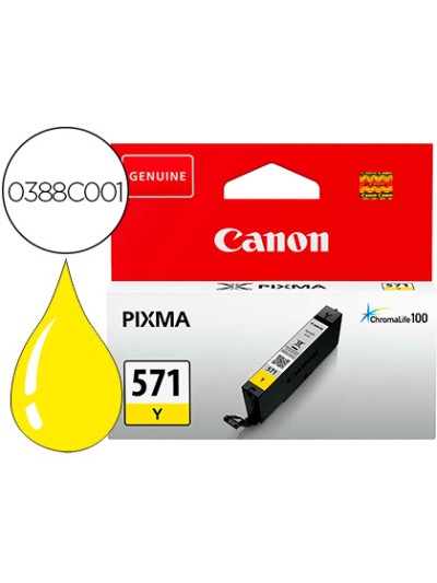 Ink-jet canon cli 571 pixma ts5051 / ts6050 / ts8051 / ts9050 / amarillo 161 paginas
