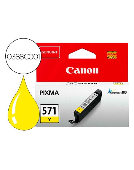 Ink-jet canon cli 571 pixma ts5051 / ts6050 / ts8051 / ts9050 / amarillo 161 paginas
