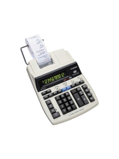 Calculadora canon impresora mp120 mg es ii pantalla lcd enchufe corriente 12 digitos color gris