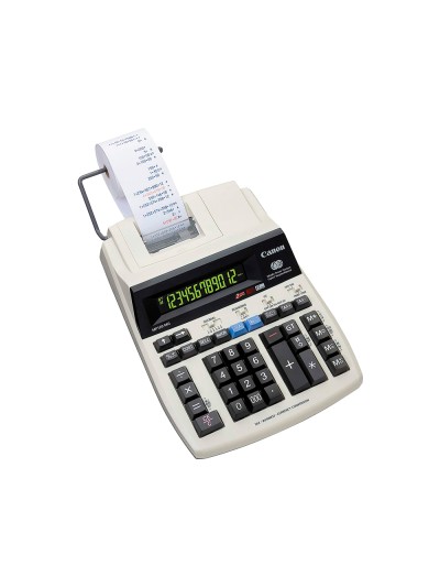 Calculadora canon impresora mp120 mg es ii pantalla lcd enchufe corriente 12 digitos color gris
