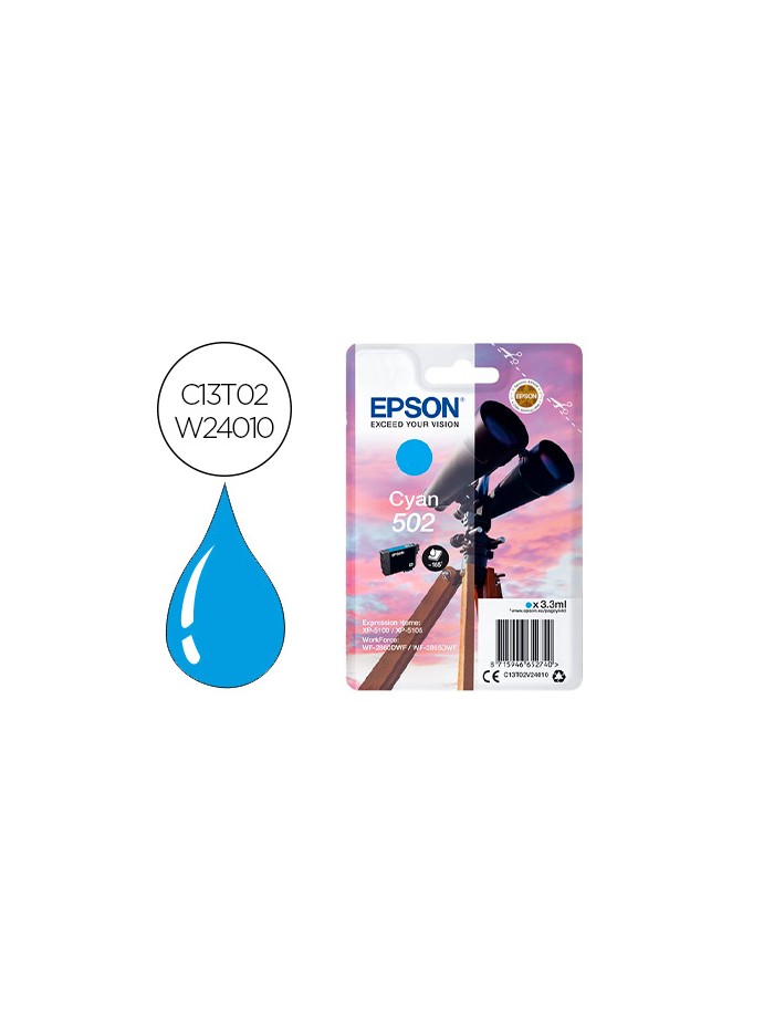 Ink-jet epson 502 xl expression home xp 5100 / 5105 workforce wf 2860 / 2860dwf cian 470 paginas
