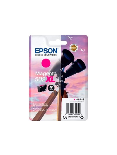 Ink-jet epson 502 xl expression home xp 5100 / 5105 workforce wf 2860 / 2860dwf magenta 470 paginas