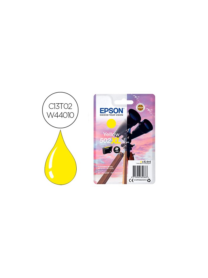 Ink-jet epson 502 xl expression home xp 5100 / 5105 workforce wf 2860 / 2860dwf amarillo 470 paginas Ink-jet epson 502 xl expression home xp 5100 / 5105 workforce wf 2860 / 2860dwf amarillo 470 paginas