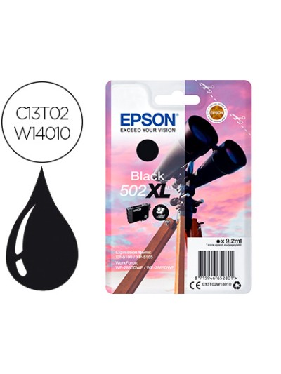 Ink-jet epson 502 xl expression home xp 5100 / 5105 workforce wf 2860 / 2860dwf negro 550 paginas