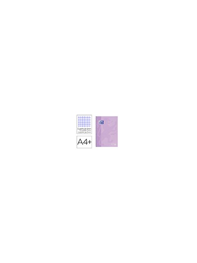 Cuaderno espiral oxford ebook 1 school touch te din a4+ 80 hojas cuadro 5 mm con margen malva pastel