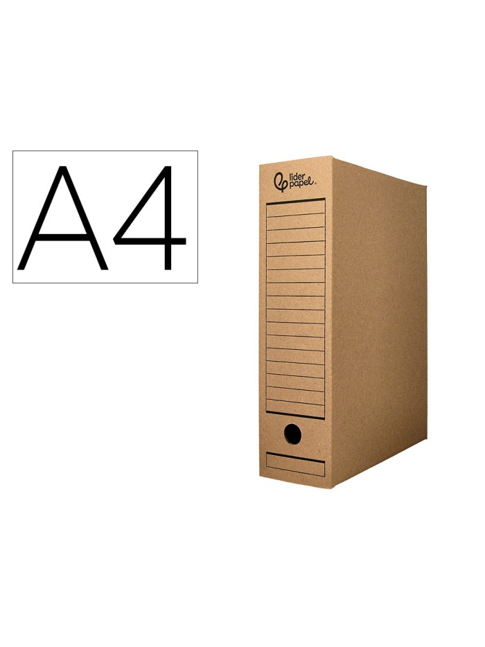 Caja archivo definitivo liderpapel din a4 carton reciclado 325g/m2 lomo 82 mm kraft 325x82x250 mm Caja archivo definitivo liderpapel din a4 carton reciclado 325g/m2 lomo 82 mm kraft 325x82x250 mm