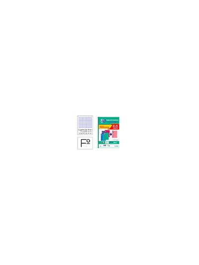 Cuaderno espiral oxford tapa extradura folio 80 hojas cuadro 4 mm con pizarra blancapack 4+1 colores tendencia
