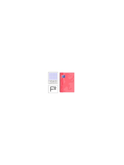Cuaderno espiral oxford school classic tapa polipropileno folio 80 hojas cuadro 4 mm con margen rosa