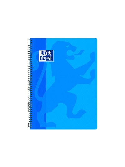 Cuaderno espiral oxford school classic tapa polipropileno folio 80 hojas cuadro 4 mm con margen azul