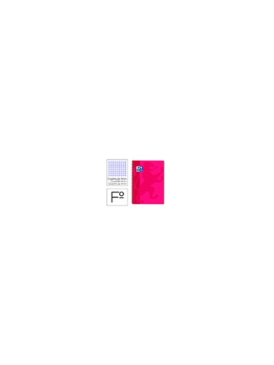 Cuaderno espiral oxford school classic tapa polipropileno folio 80 h cuadro 4 mm con margen fucsia