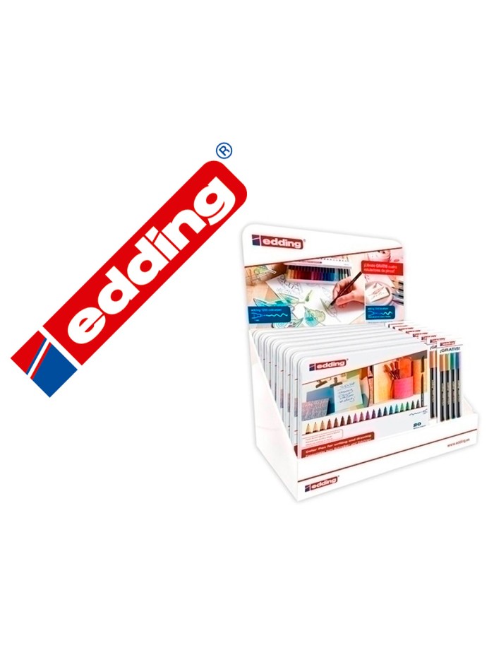 Rotulador edding punta fibra 1200 caja metalica 20 colores surtidos exp.8 unidades + 8 blister 4 edding 1340 regalo Rotulador edding punta fibra 1200 caja metalica 20 colores surtidos exp.8 unidades + 8 blister 4 edding 1340 regalo