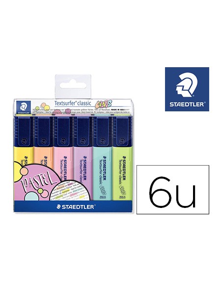 Rotulador textsurfer classic 364 pastel & vintage bolsa de 6 unidades colores surtidos