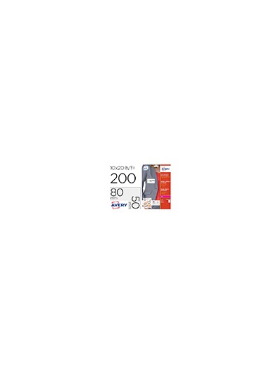 Identificativo adhesivo avery acetato de seda tamaño 80x50 mm removible laser caja de 100unidades