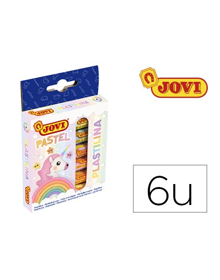 Plastilina jovi 90 estuche 6 barras colores pastel surtidos 15 g