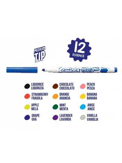 Rotulador carioca perfume xplosion caja de 12 unidades colores surtidos