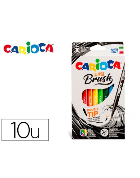 Rotulador carioca super brush caja de 10 unidades colores surtidos