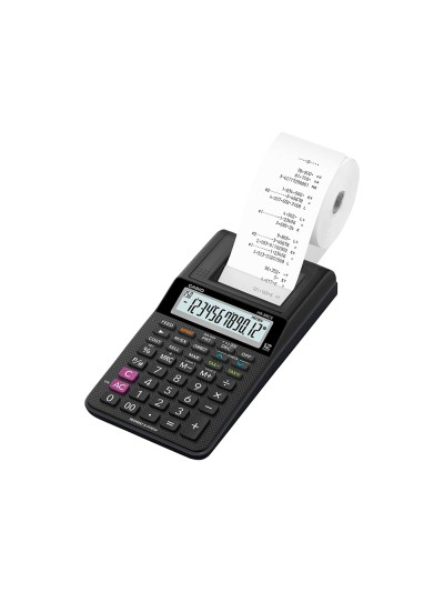 Calculadora casio impresora pantalla lc papel 58mm hr-8rce12 digitos ac/dc pilas color negro