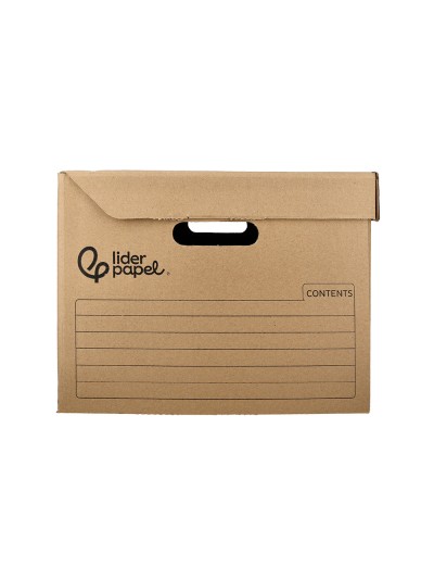 Cajon contenedor liderpapel carton manual para 3 cajas archivo definitivo folio / 3 archivadores a-z 387x333x260mm