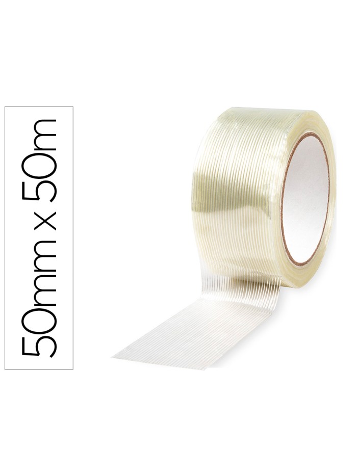 Cinta adhesiva q-connect monofilamentos transparente 50 mt x 50 mm para embalaje Cinta adhesiva q-connect monofilamentos transparente 50 mt x 50 mm para embalaje