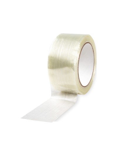 Cinta adhesiva q-connect monofilamentos transparente 50 mt x 50 mm para embalaje