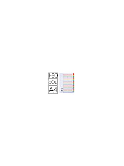Separador numerico q-connect carton 1-50 juego de 50 separadores din a4 multitaladro