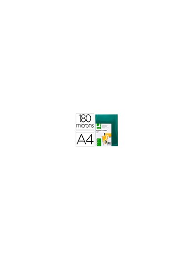 Tapa de encuadernacion q-connect pvc din a4 opaca verde 180 micras caja de 100 unidades