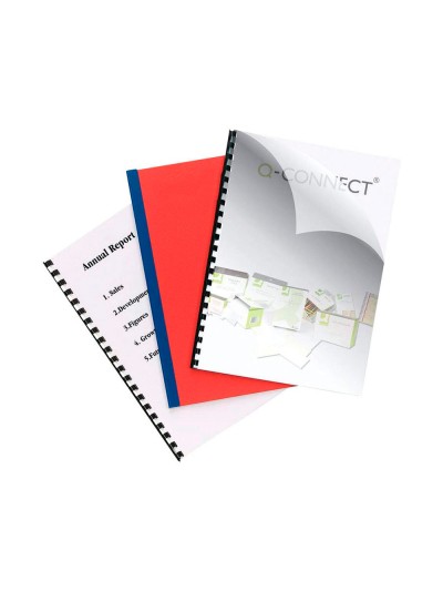 Tapa de encuadernacion q-connect pvc din a4 opaca rojo 180 micras caja de 100 unidades